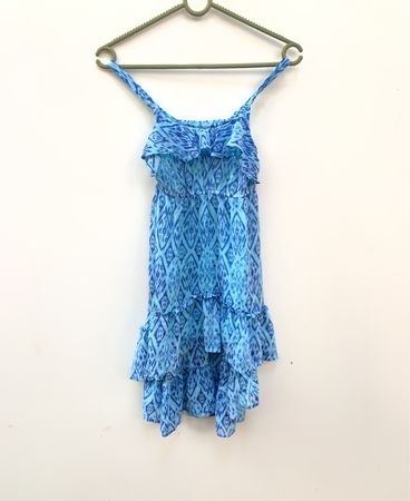 Xhilaration Blaudruck Rüschkleid