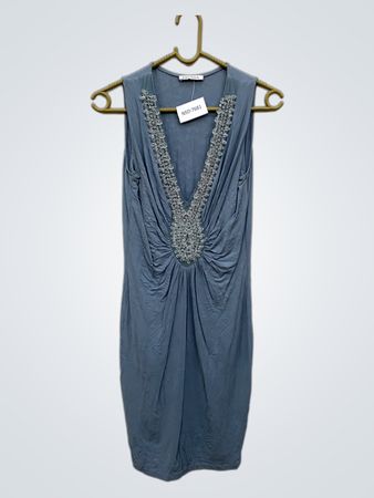 DIVINA Blue Verziertes Ärmelloses Kleid