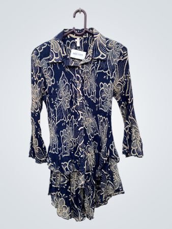 LINDY Floral Print Long Sleeve Button-Up Shirt