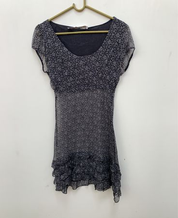 KAOS Damen Kleid mit Blumenmuster und Rüschensaum
