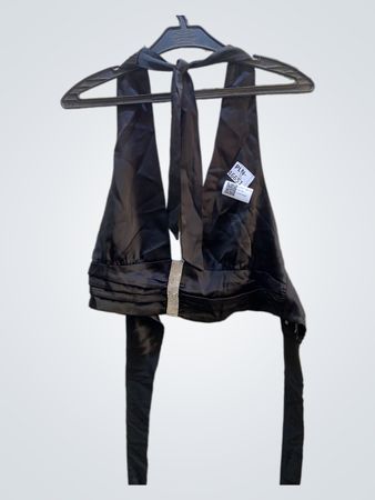 FaithVintage Schwarzes Neckholder Top mit Verzierungen