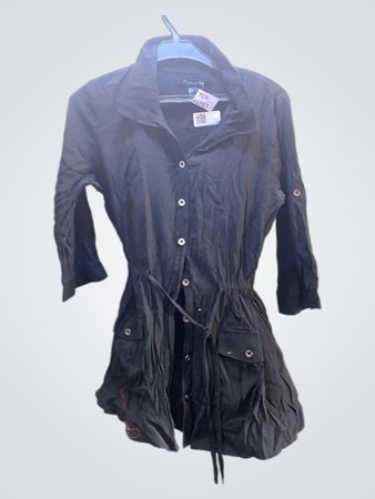 Forever 21 Schwarzes Button-Down Hemdkleid