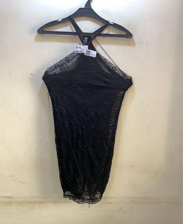 Ann Summers Schwarzes Spitzen-Halterkleid