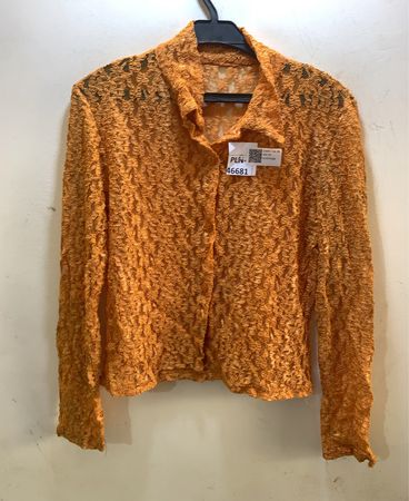FaithVintage Orange Texturiertes Langarmoberteil