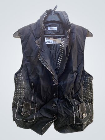 BONITA Damen schwarze ärmellose Weste mit Taschen