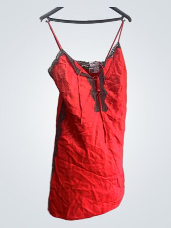 Darjeeling Red Lace Trim Slip Dress