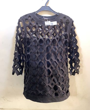 Ayriss Black Cut-out Long Sleeve Top