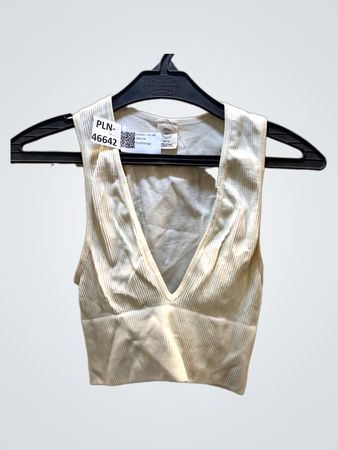 Urban Outfitters Rippstruktur Deep V-Neck Crop Top