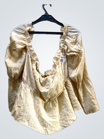 FaithVintage Creme Texturiertes Off-Shoulder Top