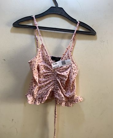 Vibe Sportswear Pink Floral Ruched Cami Top