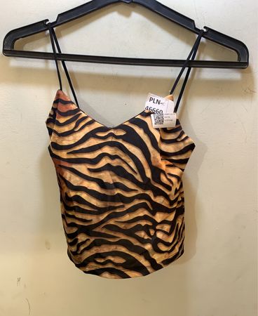 FaithVintage Tiger Print Spaghettiträgershirt