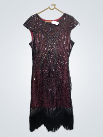 Verzierte Flapper-Kleid mit Fransen