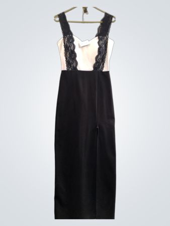 Schwarz und weißes Spitzenkleid