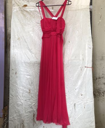 Rosa gerafftes Maxikleid