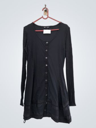MC PLANET Schwarzes Knopfhemdkleid