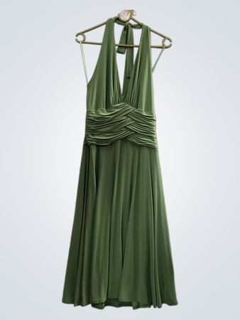Jones New York Halter Neck Ruched Maxi Dress