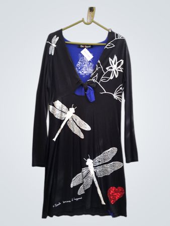 Desigual Langarmkleid mit Libellenprint