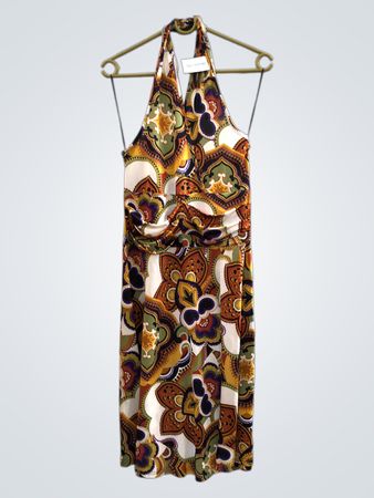 Halter Neck Dress with Paisley Print