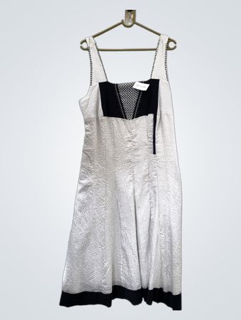 Vanessa Bruno Weiß und Schwarz Gestreiftes Kleid