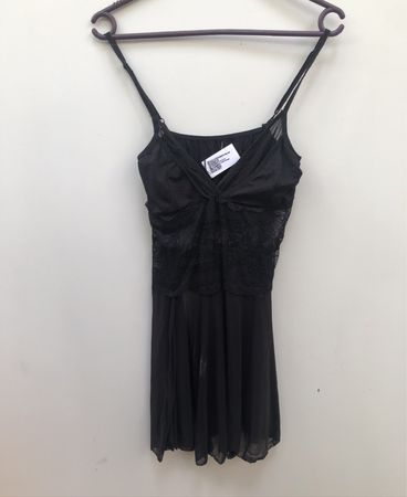 Schwarz Spitzenbesatz Unterkleid