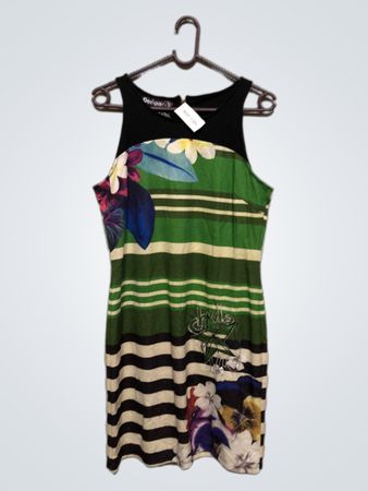 Desigual Gestreiftes Blumenkleid
