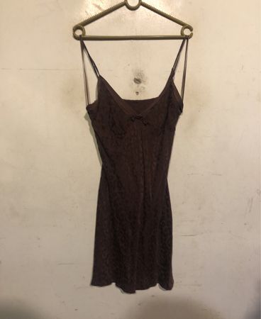 Braunes Leopardenmuster Slip-Kleid