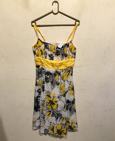 CYF Collection Damen Gelbes Blumenmuster Kleid