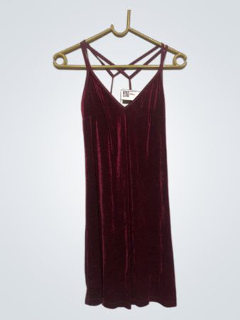 Burgunder Samt Cami Kleid