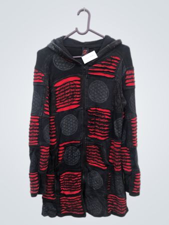 Allen Supplement Black Red Patchwork Hoodie
