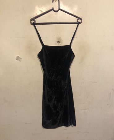 Schwarzes Samt-Span Kleid