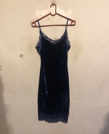 BIKBOK Velvet Lace Trim Slip Dress