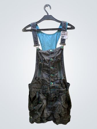 FaithVintage Denim-Overalls mit blauer Borte