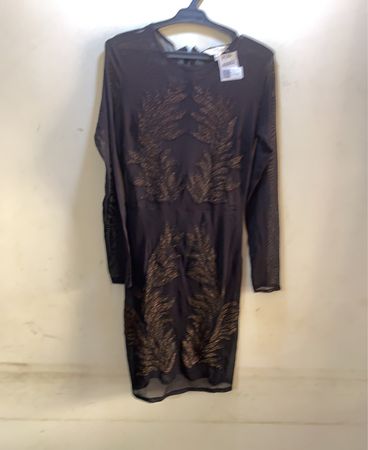 Miss Selfridge Schwarzes Durchsichtiges Langarmkleid