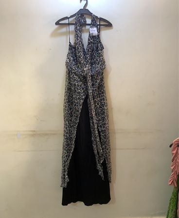 FaithVintage Pailletten Halter Maxi Kleid