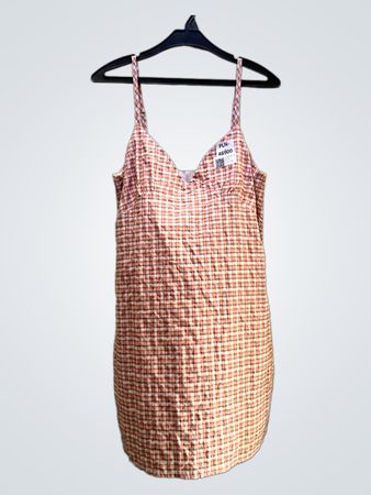 FaithVintage Karo Spaghetti-Träger Kleid