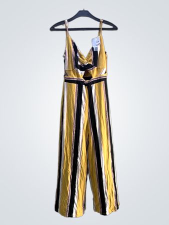 Gelb und schwarz gestreifter Jumpsuit
