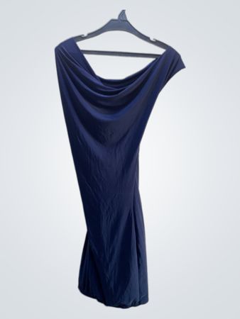 FaithVintage Navy Blue Draped Dress