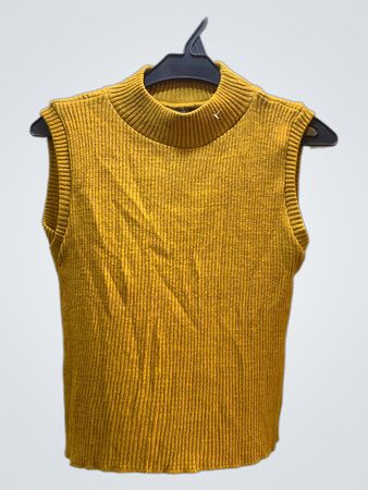 FaithVintage Ärmelloses Mock-Neck-Ripstrick-Top