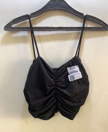 FaithVintage schwarze geraffte Cami-Top