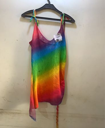 FaithVintage Regenbogen-Mesh-Kleid