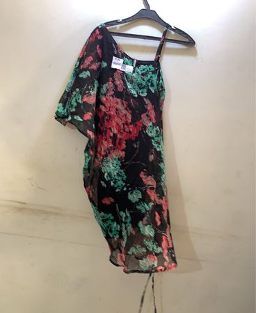 Farben der Welt Floral Print Durchsichtiges Kleid