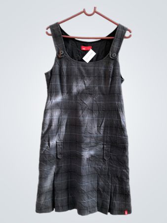 edc Karo Kleid mit Latz