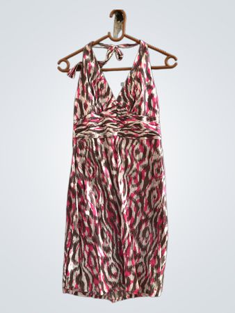 Halter Neck Kleid mit Animal Print