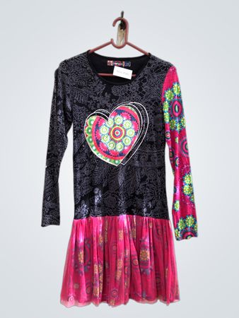Desigual Langarmkleid mit Herzdruck