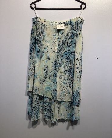 Laura Lee Paisley Print Layered Midi Rock