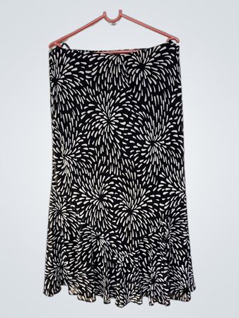 WARNKLEID Schwarz-Weiße Blumenmuster Midi-Rock