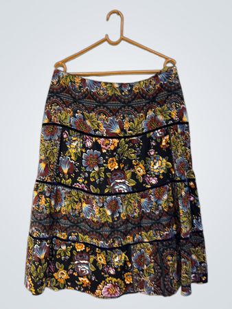 Oltre gestufter Midirock mit Blumenmuster