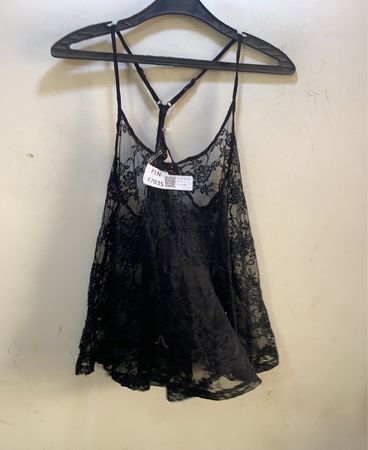 Schwarzes Spitzen-Cami-Top