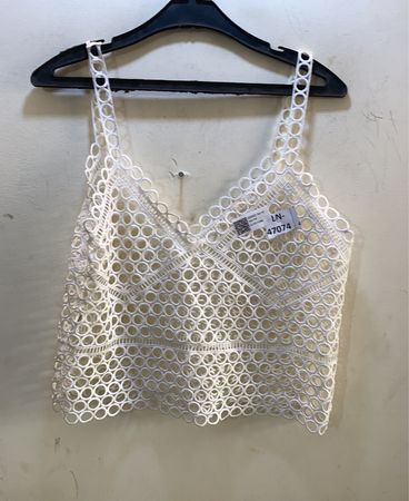 Weißes Spitzen-Crop-Top