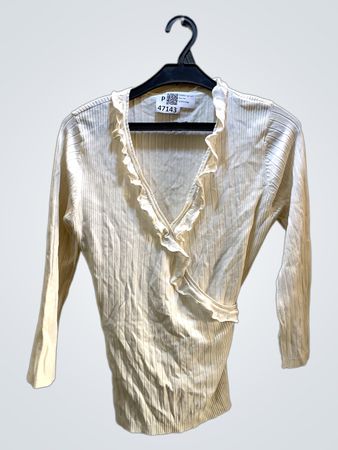 FaithVintage Rippstrick-Wickeloberteil mit Rüschendetail